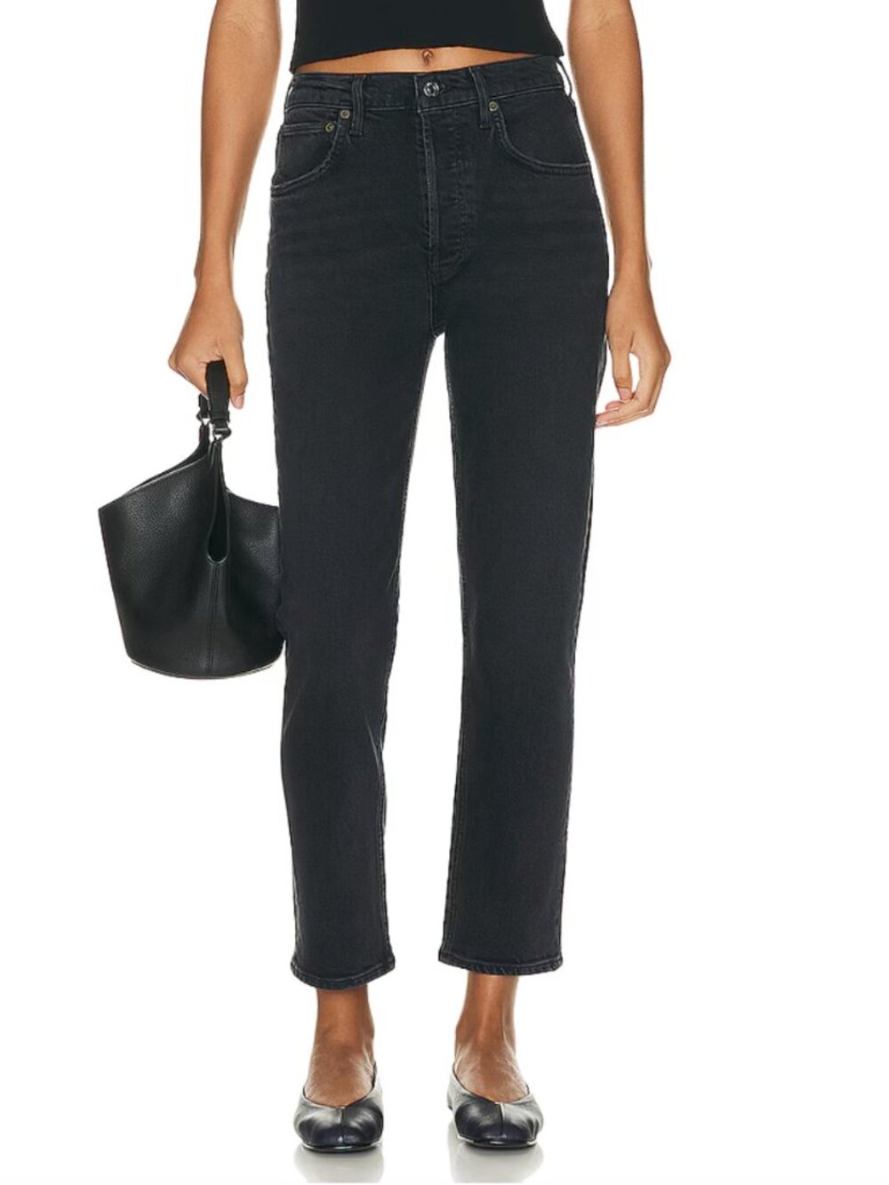 AGOLDE Riley Crop High Rise Straight Leg Jeans in Panoramic Size 25